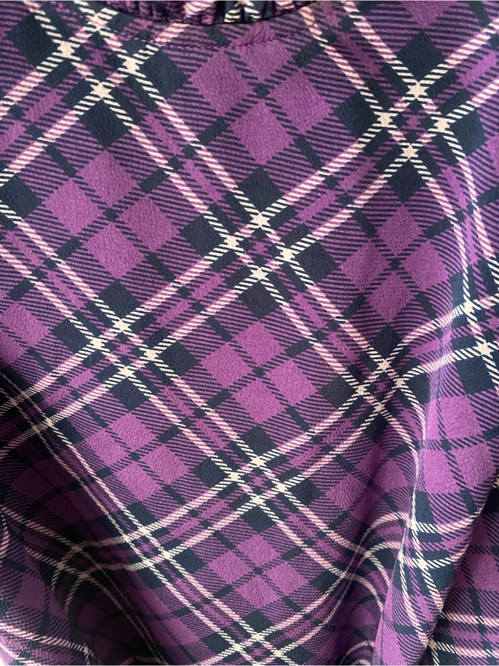 Aqua Purple Plaid Peplum top‎ Size S - Picture 6 of 6